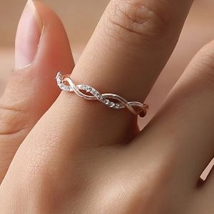 NEW Rose Gold CZ Twist Ring
